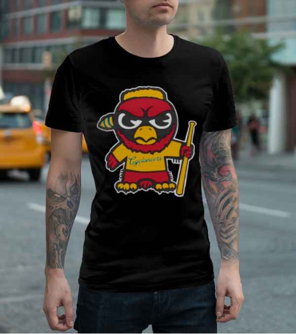 Cycloneers Bird Mascot Holding Baseball Bat T-Shirt