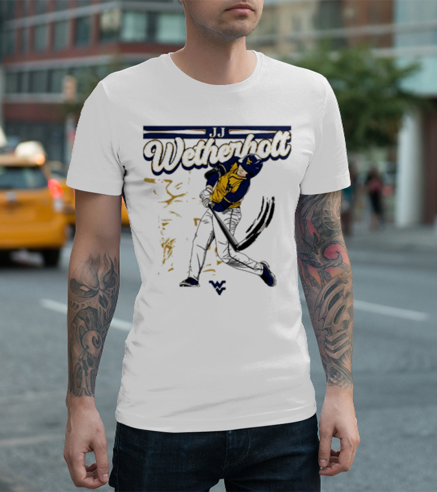 Wetherholt West Virginia University Baseball Player Action T-Shirt