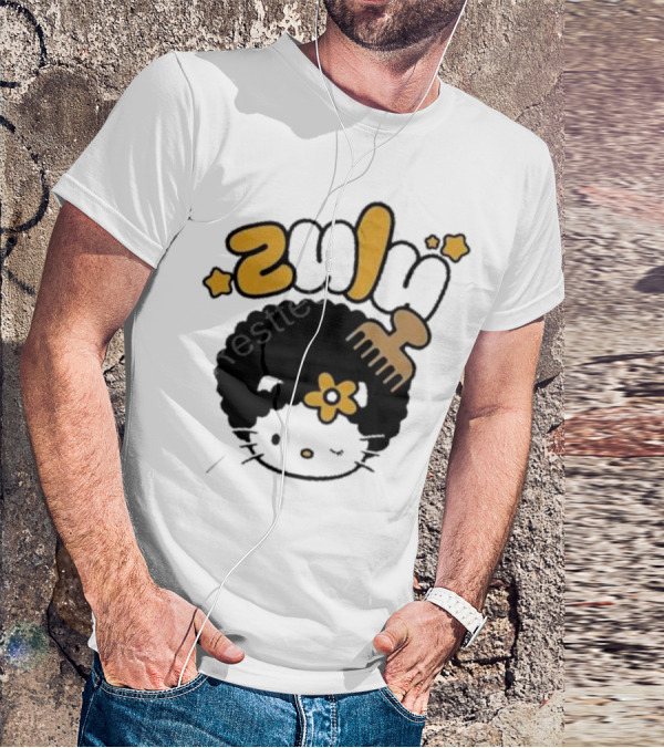 Zulu Kitty Afro Comb And Star T-Shirt
