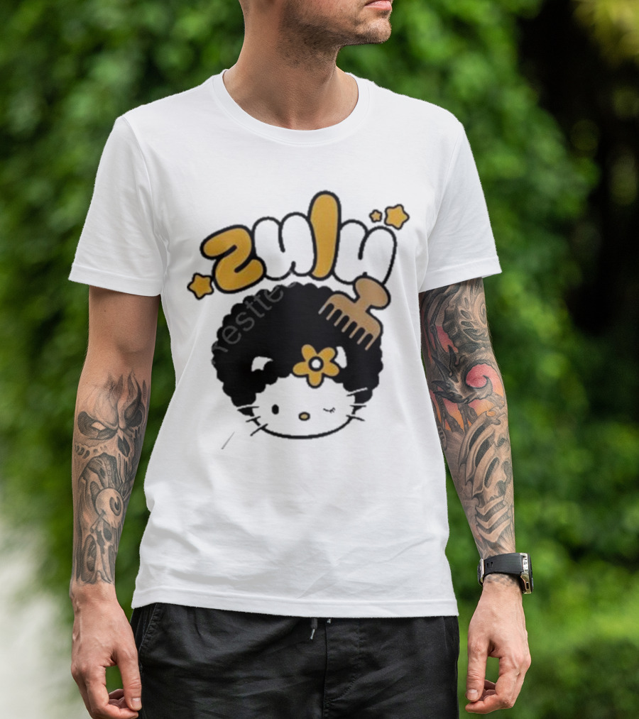 Zulu Kitty Afro Comb And Star T-Shirt