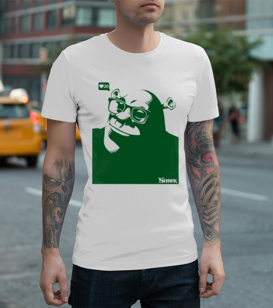Shrek Bioworld Handsome Shrek 20 Likes Glasses T-Shirt