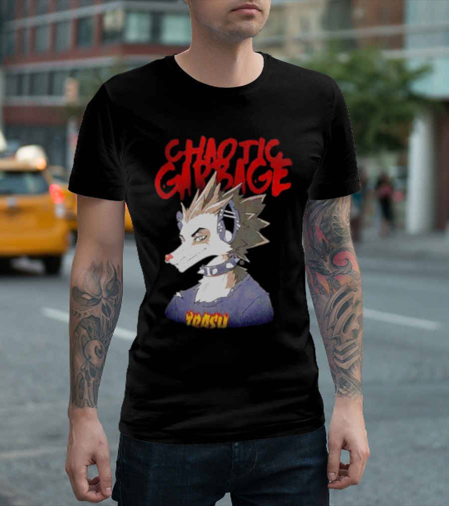 Chaotic Garbage Trash Punk Possum T-Shirt