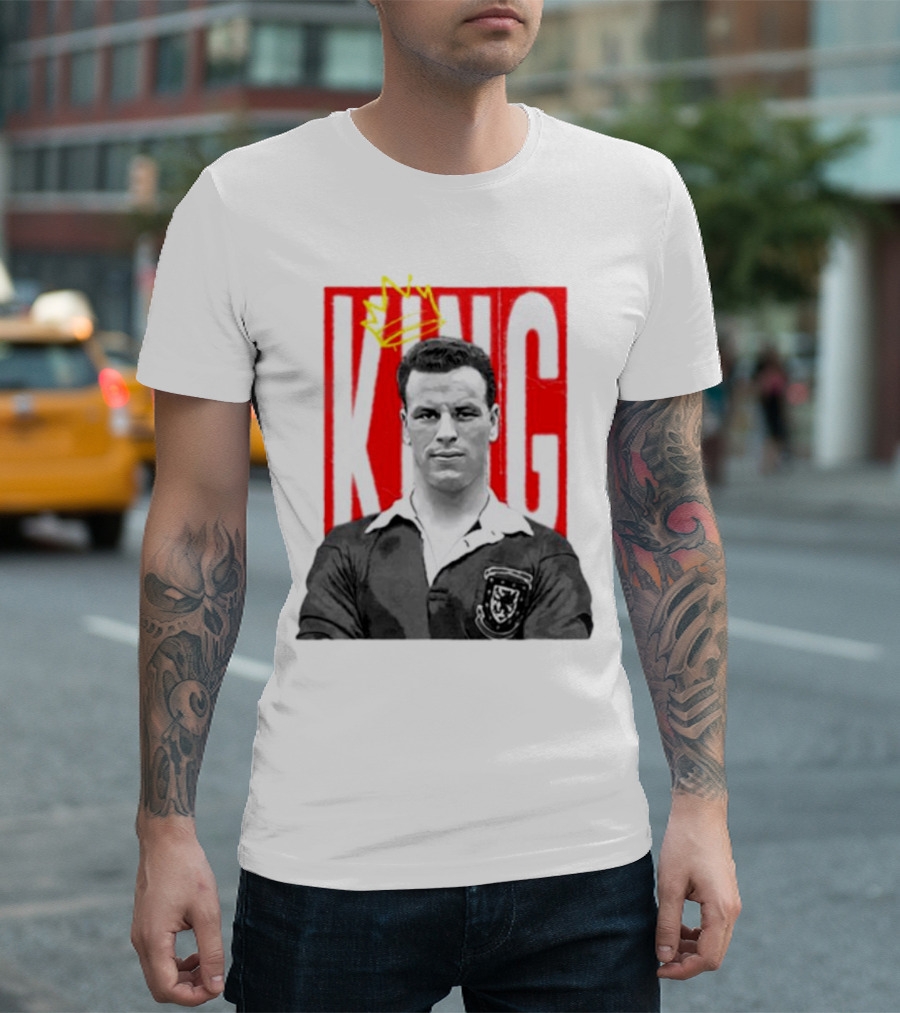 King Charles Soccer Icon with Red KING Background T-Shirt
