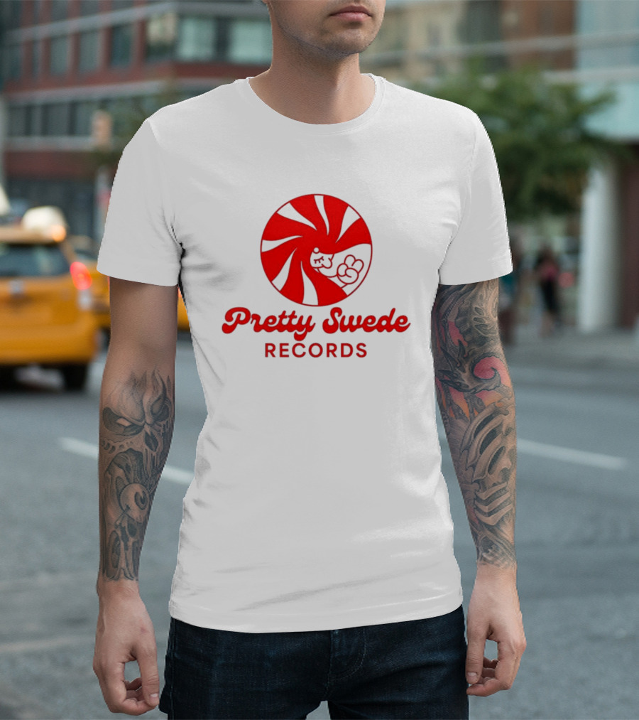 Pretty Swede Records Red Swirl and Hand T-Shirt