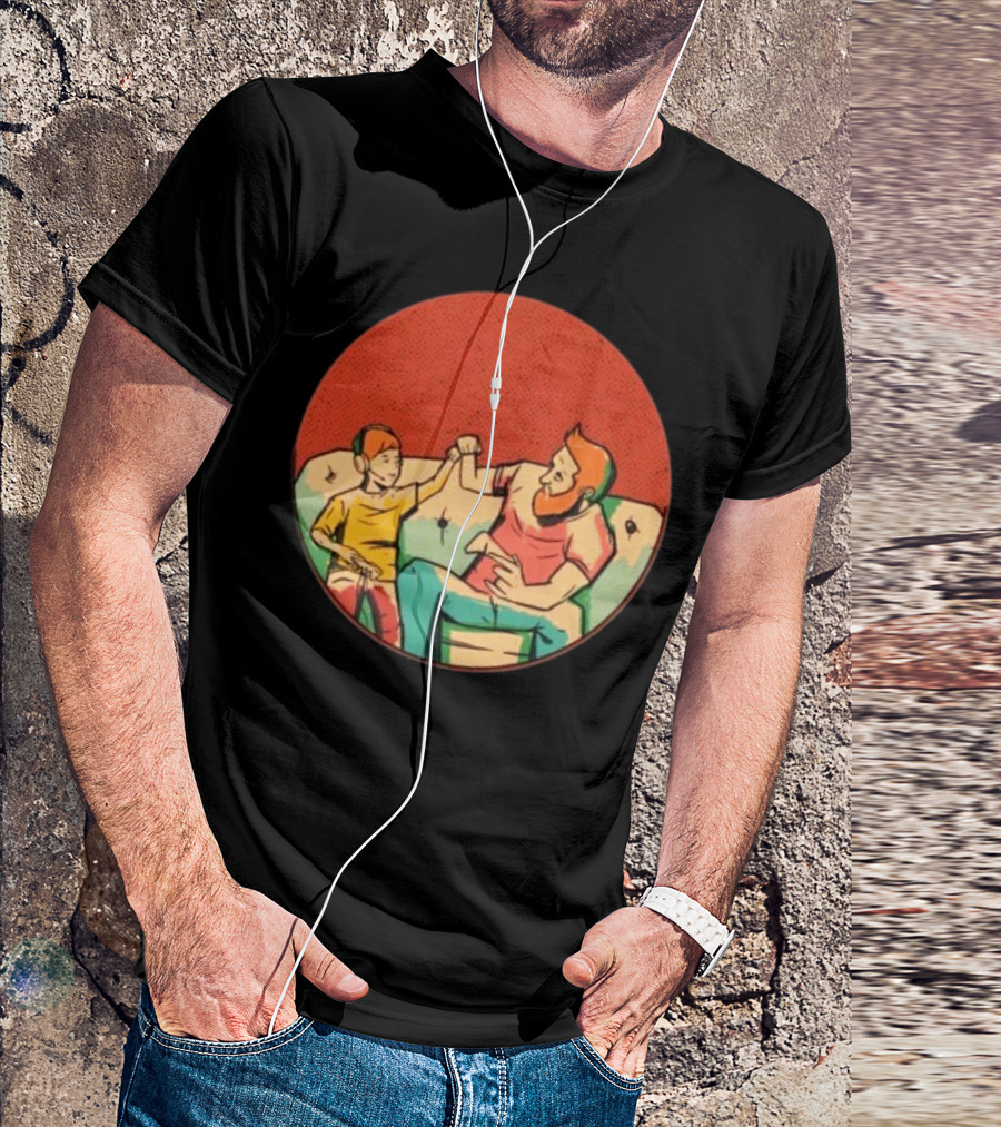 Father And Son Gaming Bond On The Couch T-Shirt