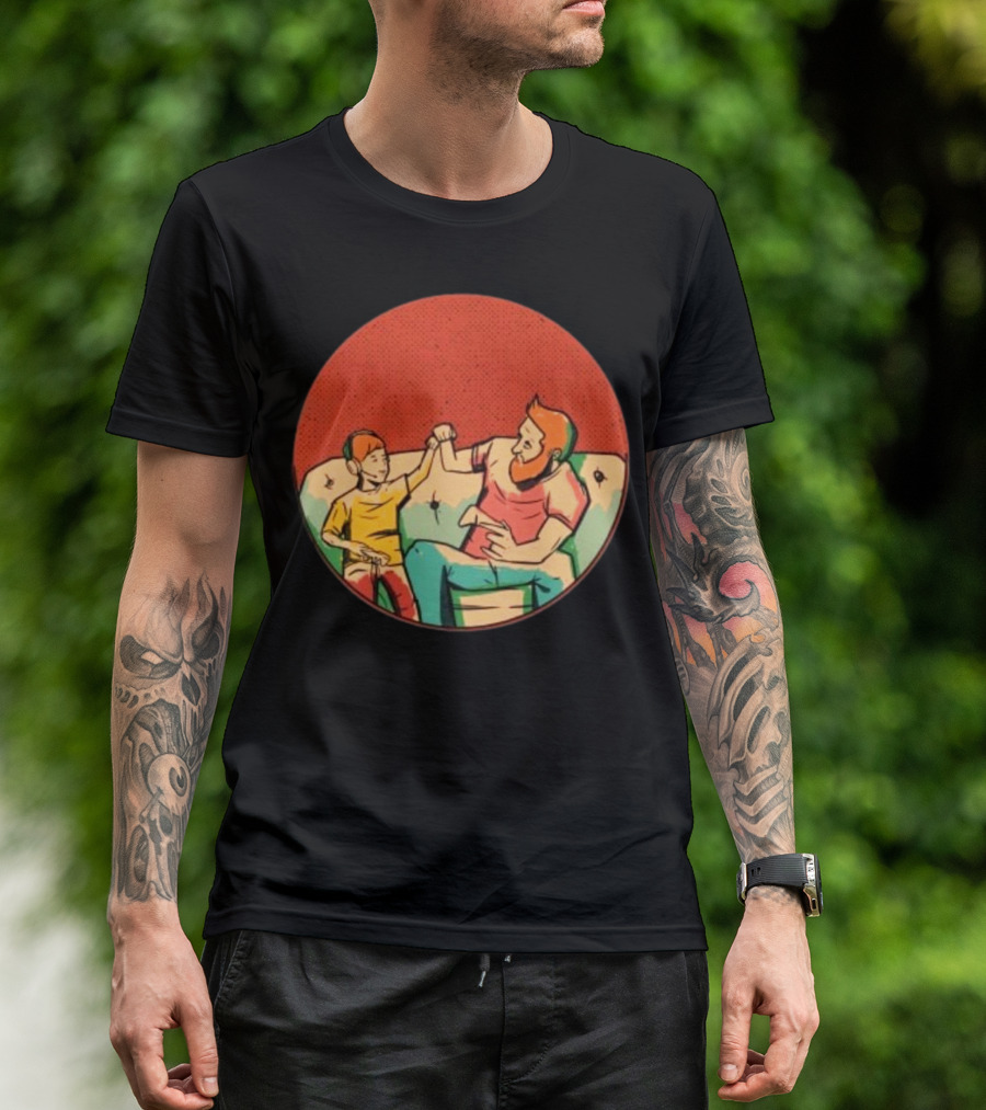 Father And Son Gaming Bond On The Couch T-Shirt