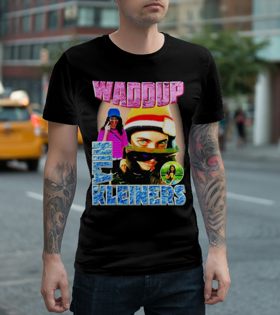 Waddup Hila Kleiners Colorful Ski Mask and Sunglasses Collage T-Shirt