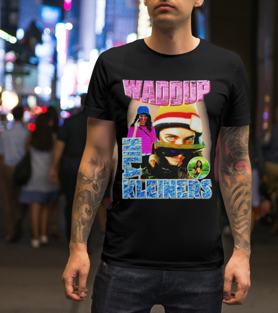 Waddup Hila Kleiners Colorful Ski Mask And Sunglasses Collage T-Shirt