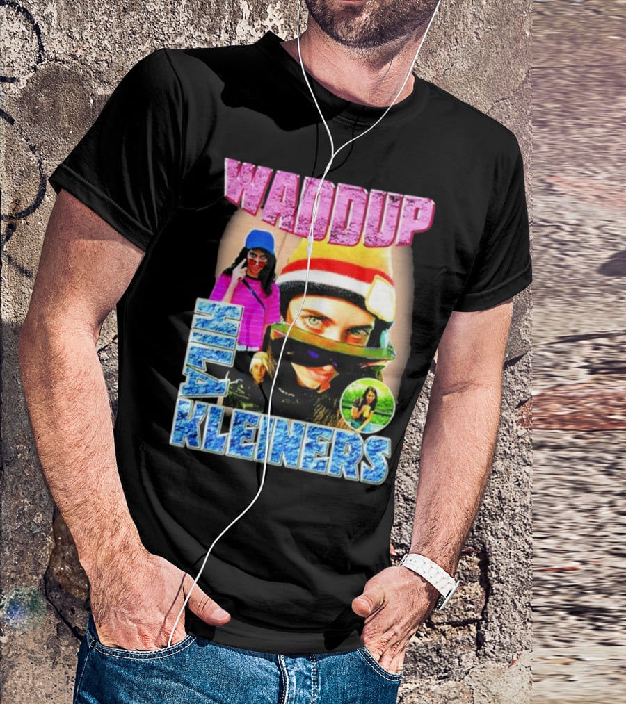 Waddup Hila Kleiners Colorful Ski Mask And Sunglasses Collage T-Shirt