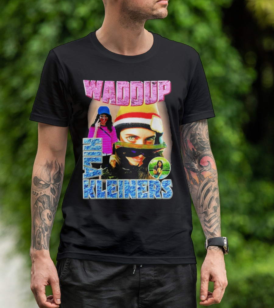 Waddup Hila Kleiners Colorful Ski Mask And Sunglasses Collage T-Shirt