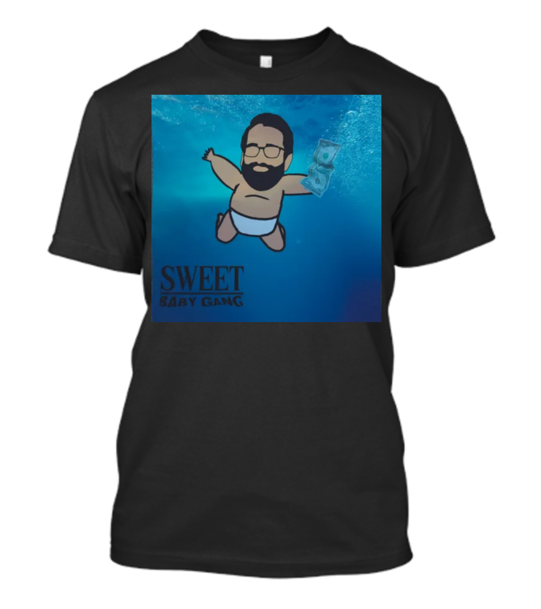 Sweet Baby Gang Album Parody Nirvana Underwater Baby T-Shirt