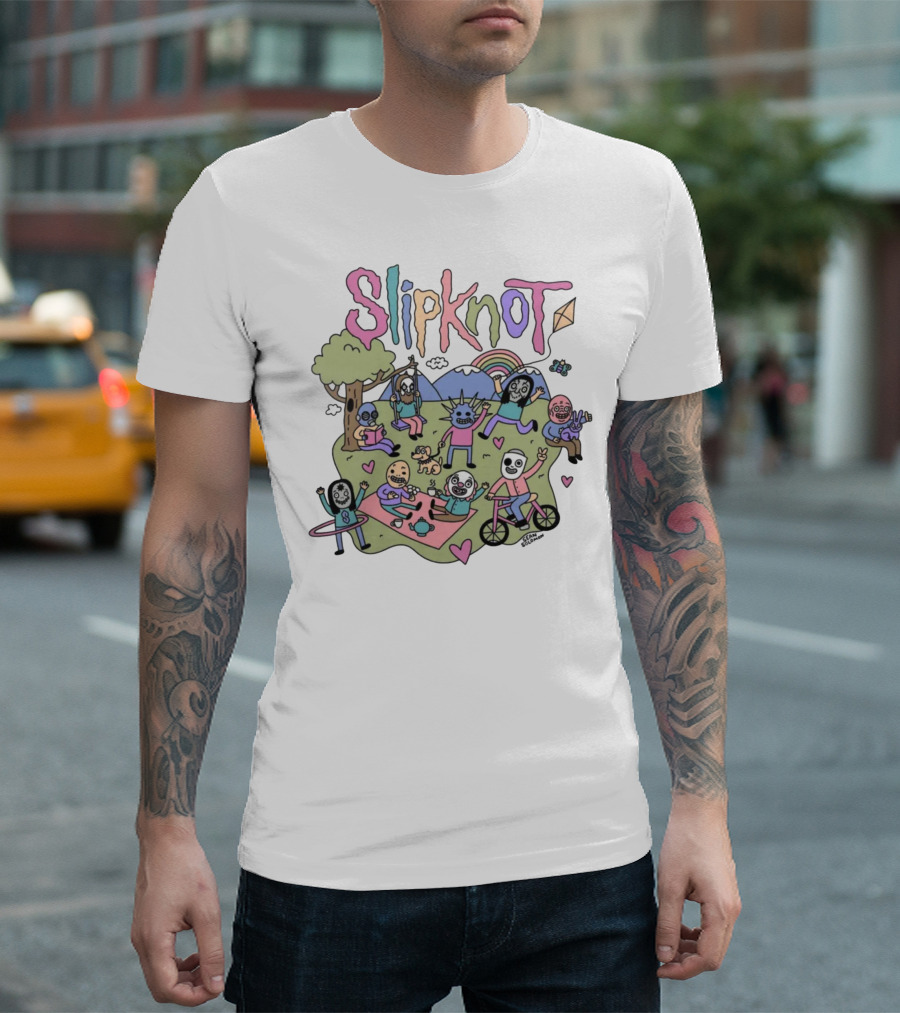 Slipknot Cute Slipknot Whimsical Cartoon Characters Scene T-Shirt
