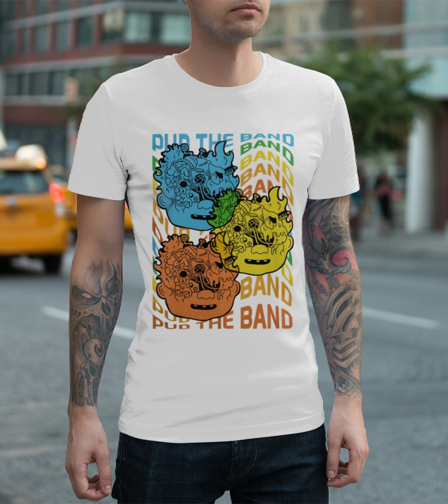 Pup The Band Headburster Technicolor Art Face Trio T-Shirt