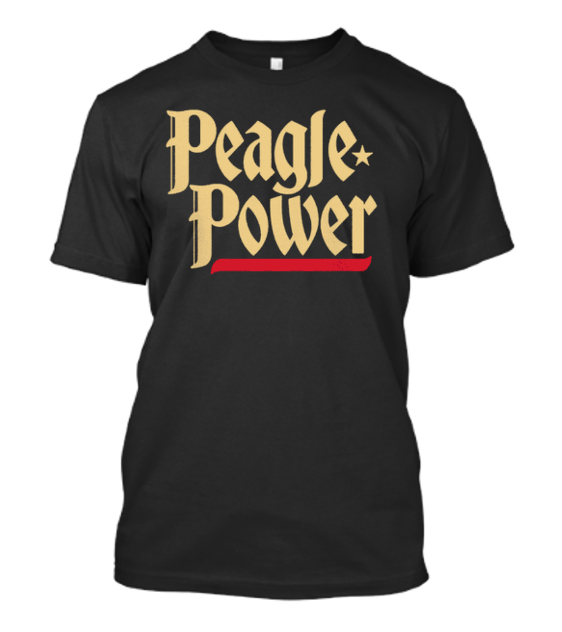 Peagle Power Retro Style Text With Red Underline And Star T-Shirt