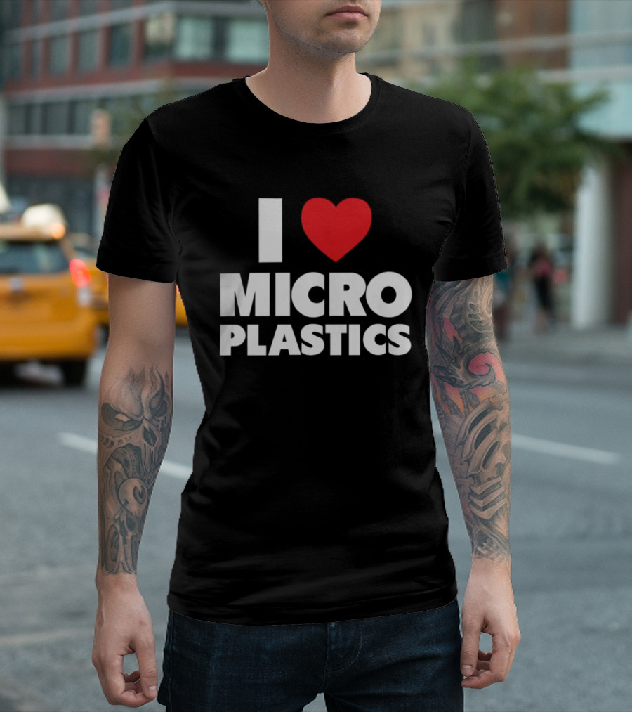Shitheadsteve I Heart Microplastics Black T-Shirt