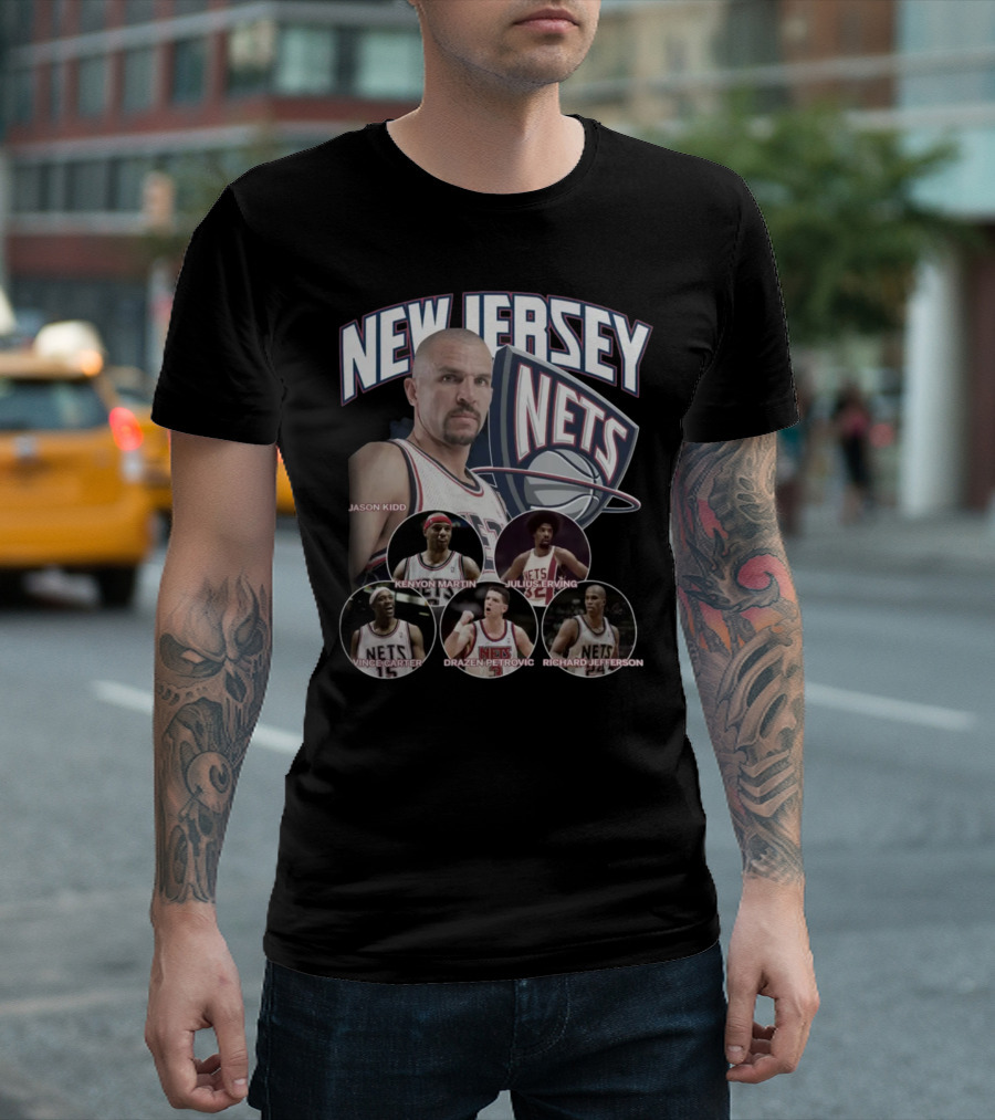 New Jersey Nets Jason Kidd Kenyon Martin Julius Erving Vince Carter Drazen Petrovic Richard Jefferson T-Shirt