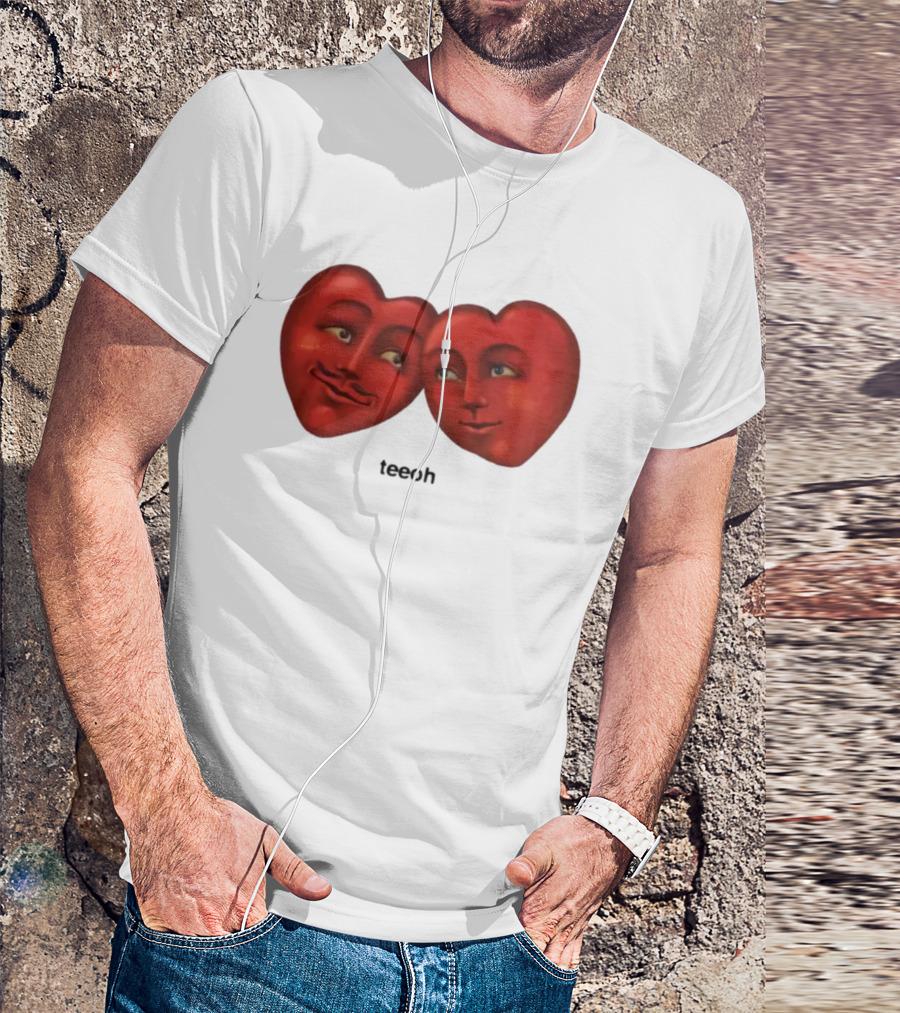 Tixxo Shop Tixxo Lovers Teeoh Heart Faces T-Shirt