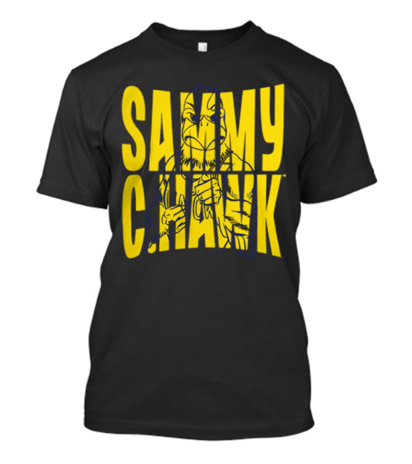 UNC Wilmington Seahawks Sammy C. Hawk Bold Yellow Text With Mascot Outline T-Shirt