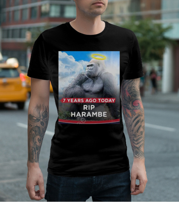 7 Years Ago Today Rip Harambe Halo Clouds T-Shirt