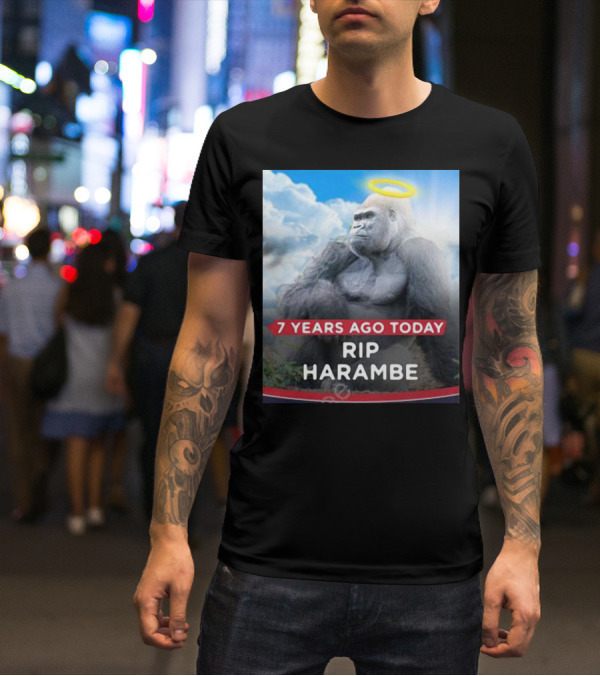 7 Years Ago Today Rip Harambe Halo Clouds T-Shirt