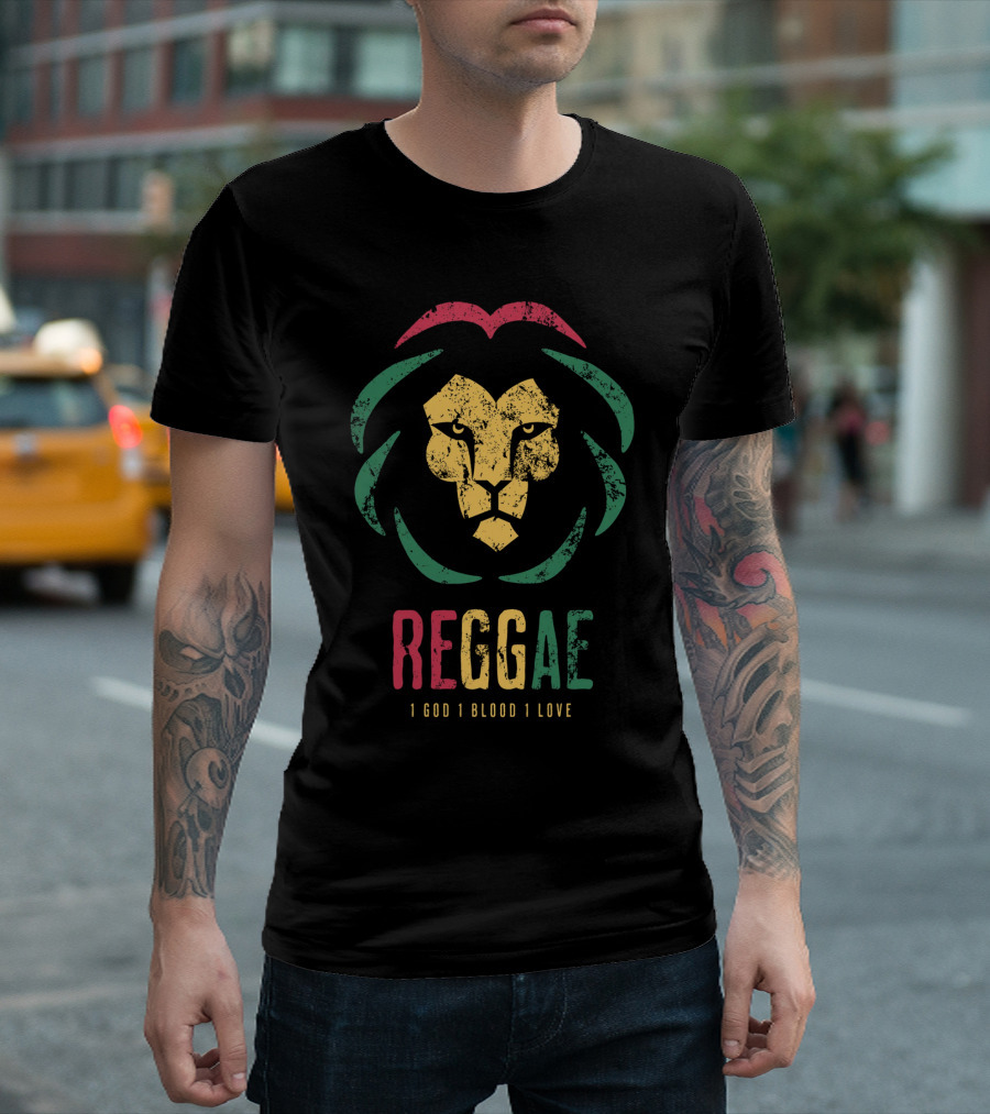 Reggae Lion 1 God 1 Blood 1 Love T-Shirt