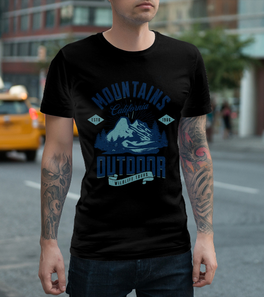 Mountains Outdoor California Wildlife Tours Estd 1968 T-Shirt