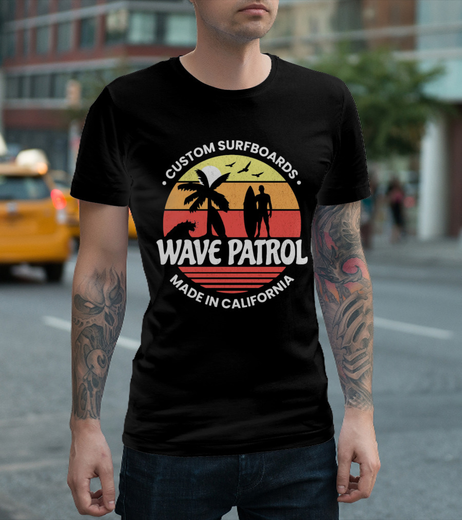 Custom Surfboards Wave Patrol Made In California T-Shirt