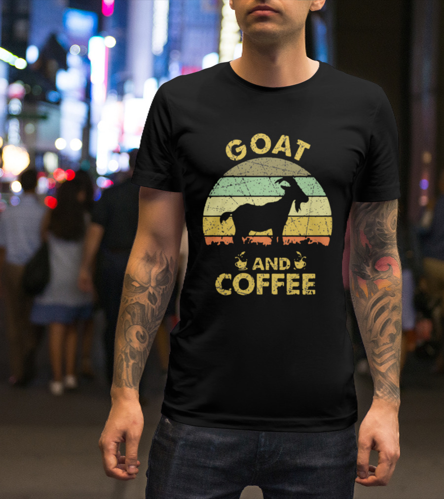 GOAT And Coffee Vintage Sunset T-Shirt