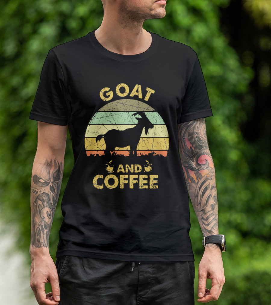 GOAT And Coffee Vintage Sunset T-Shirt