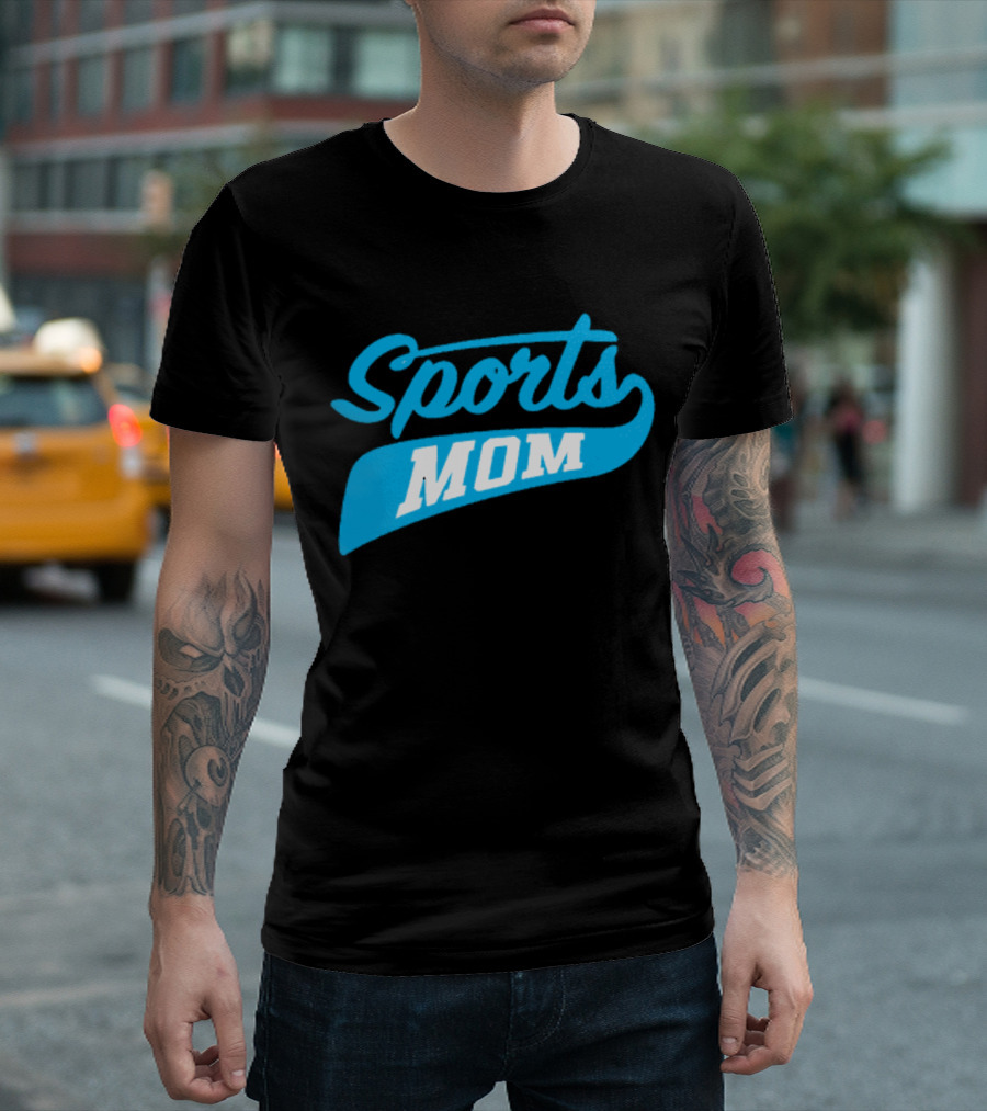 Sports Mom Blue Script Style T-Shirt