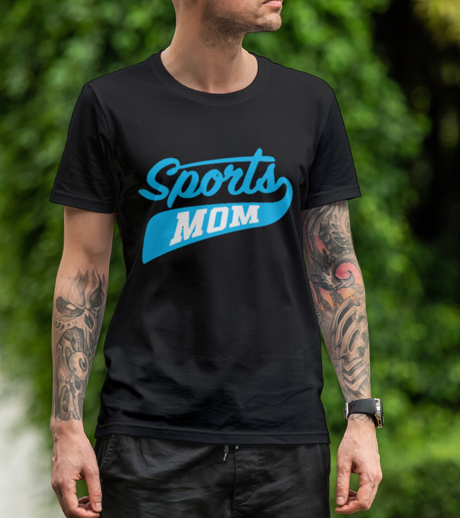 Sports Mom Blue Script Style T-Shirt