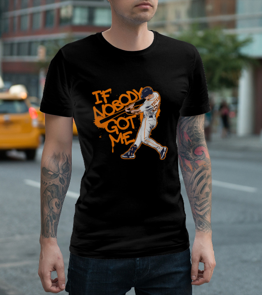 If Nobody Got Me Tucker Baseball Swing T-Shirt