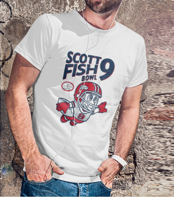 Scott Fish Bowl 9 Football Player Mascot T-Shirt