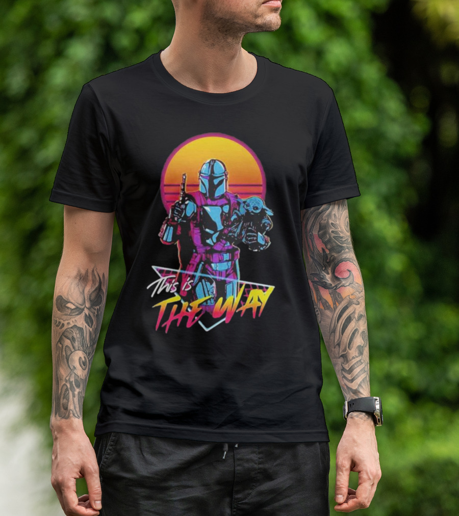 This Is The Way Star Wars The Mandalorian Vintage Retro Sunset T-Shirt