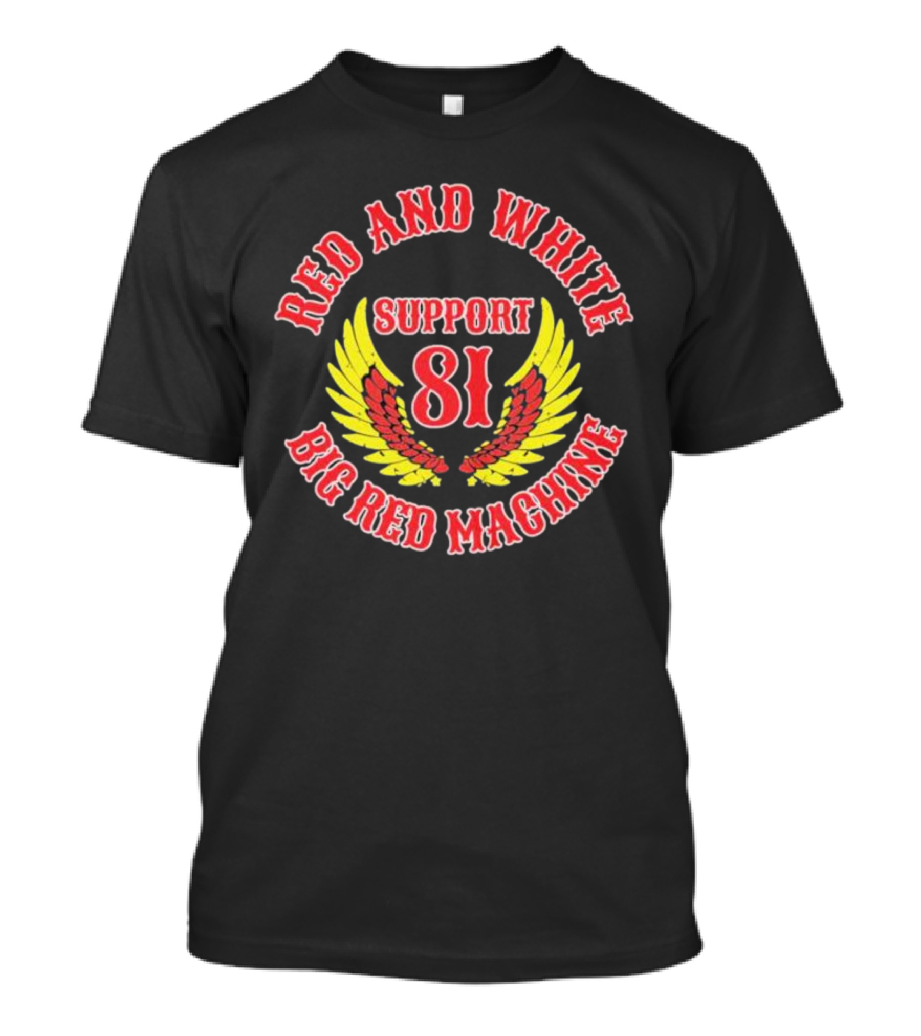 Red And White Support 81 Big Red Machine Wings Emblem T-Shirt