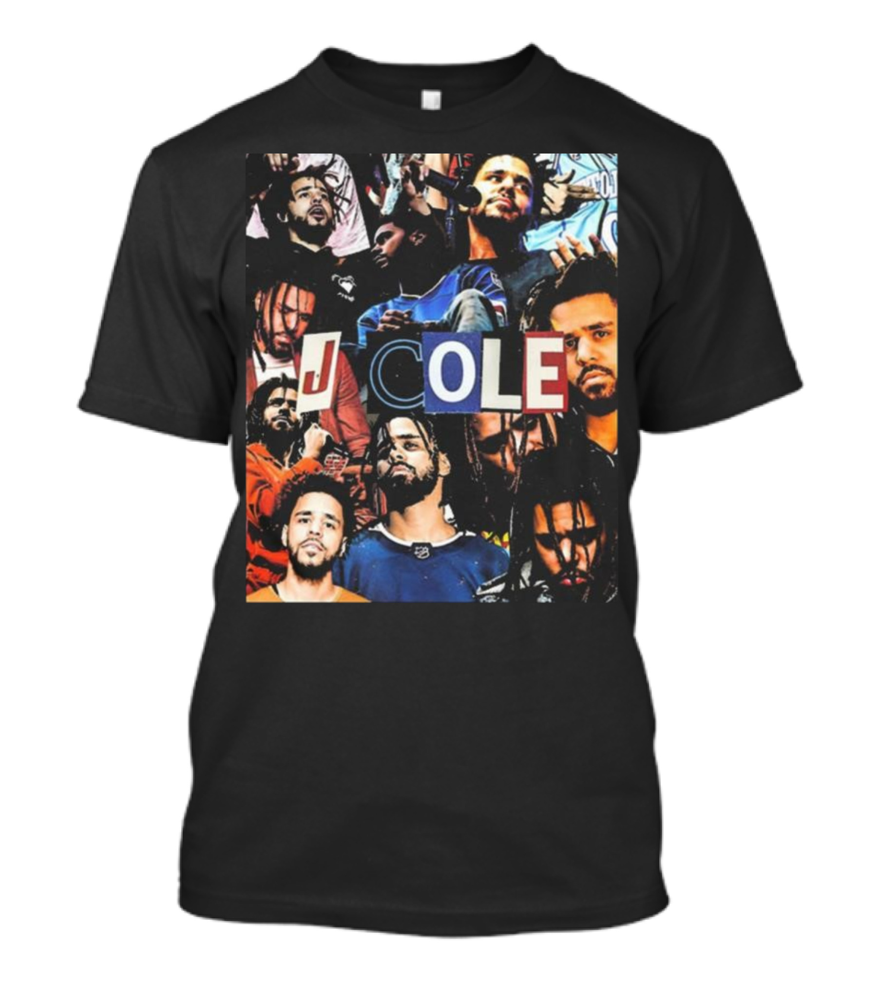 J Cole Rapper Collage Vintage Cool Style Fan Photo T-Shirt