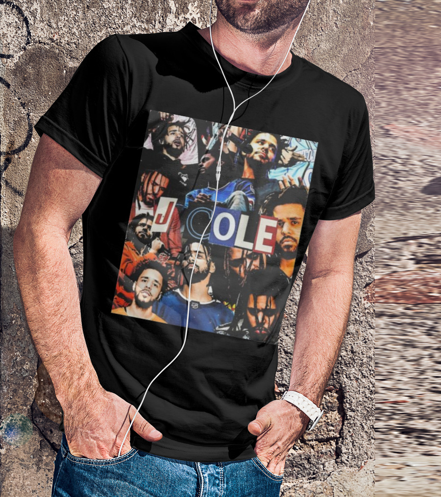 J Cole Rapper Collage Vintage Cool Style Fan Photo T-Shirt