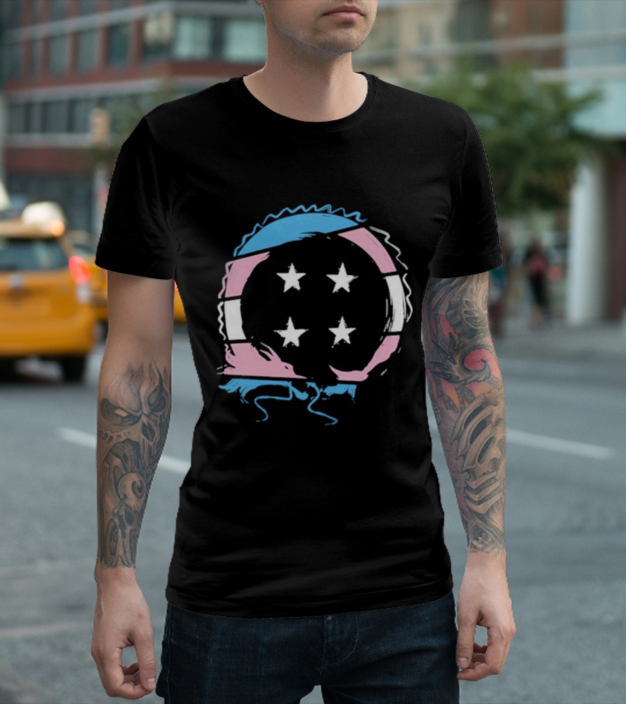 Team Four Star Trans Pride Flag Circle With Stars T-Shirt