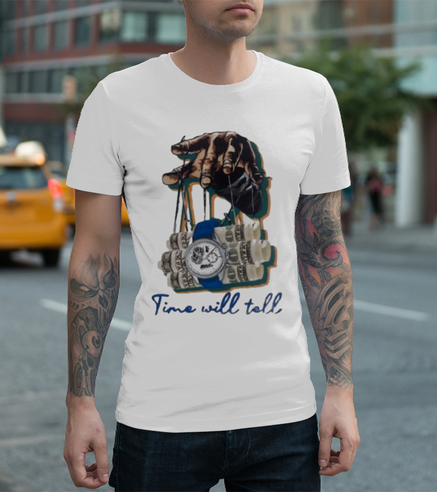 Makobi Time Will Tell Hand Controlling Watch and Money Rolls T-Shirt