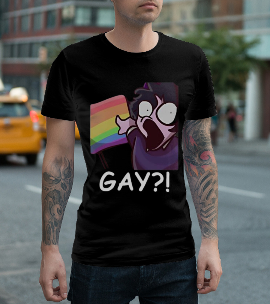 Jellybean Gay? Rainbow Flag Shocked Reaction T-Shirt