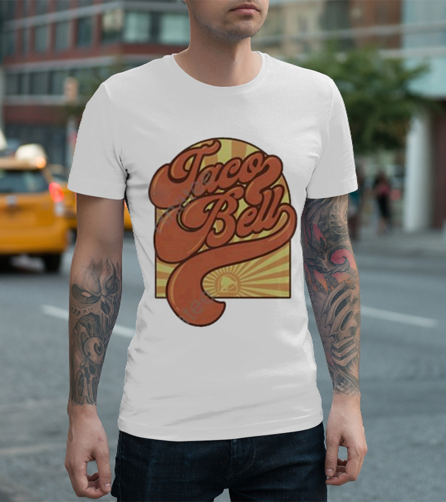 Taco Bell Retro Groovy Logo Sunrise T-Shirt