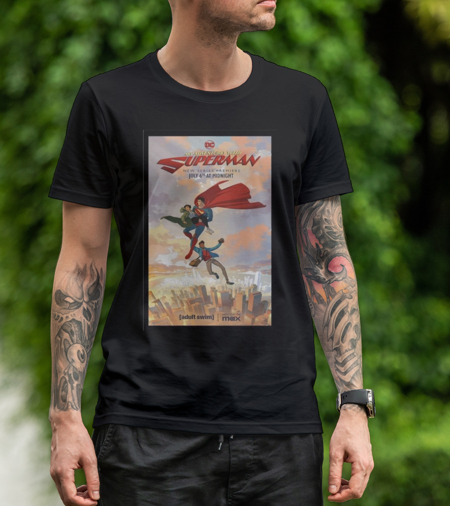 My Adventures With Superman New Series Premiere July 6th At Midnight Adult Swim Max T-Shirt
