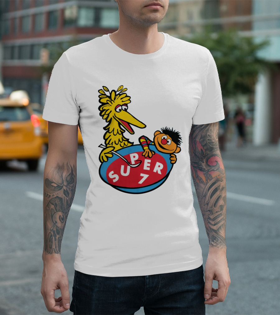 Big Bird And Ernie Super 7 Alphabet Soup T-Shirt