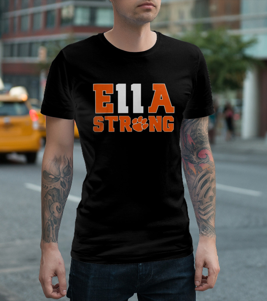 Clemson Tigers Ella Strong 11 Clemson University Football Paw T-Shirt