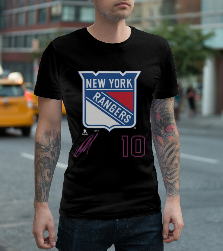 New York Rangers Artemi Panarin Number 10 NHLPA Logo Royal T-Shirt