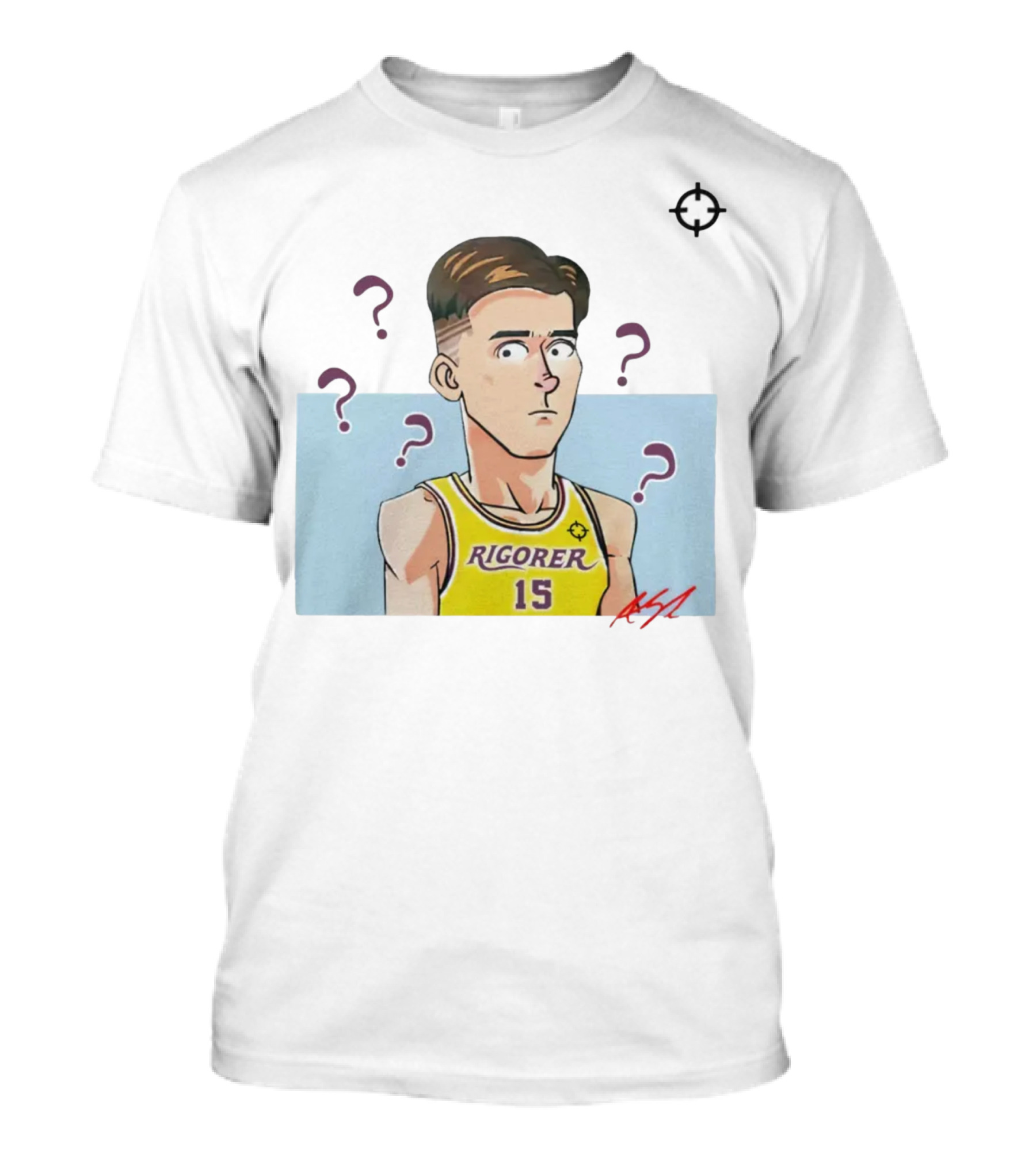 Austin Reaves Rigorer 15 Anime Style Player With Confused Expression T-Shirt