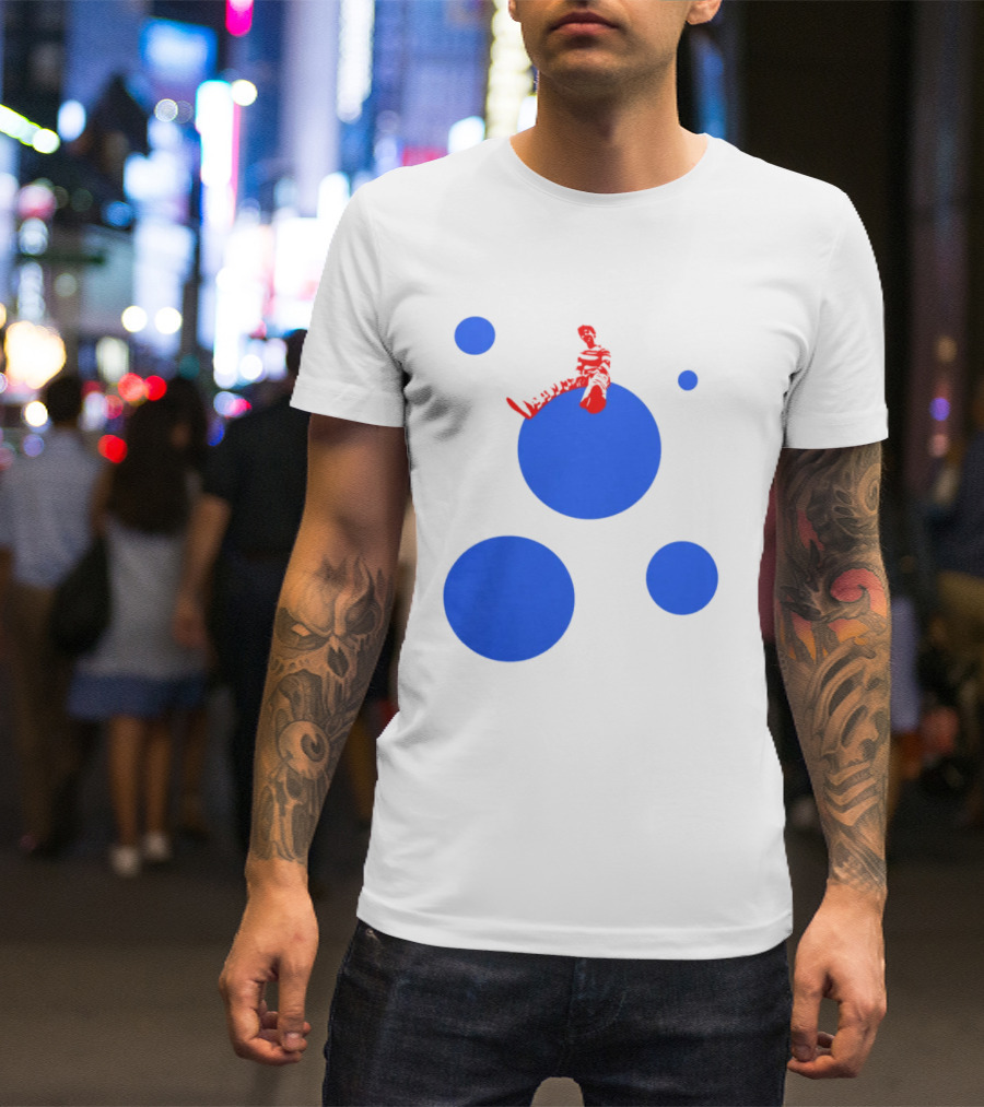 Harry's Styles Merch Red Figure Blue Polka Dot T-Shirt