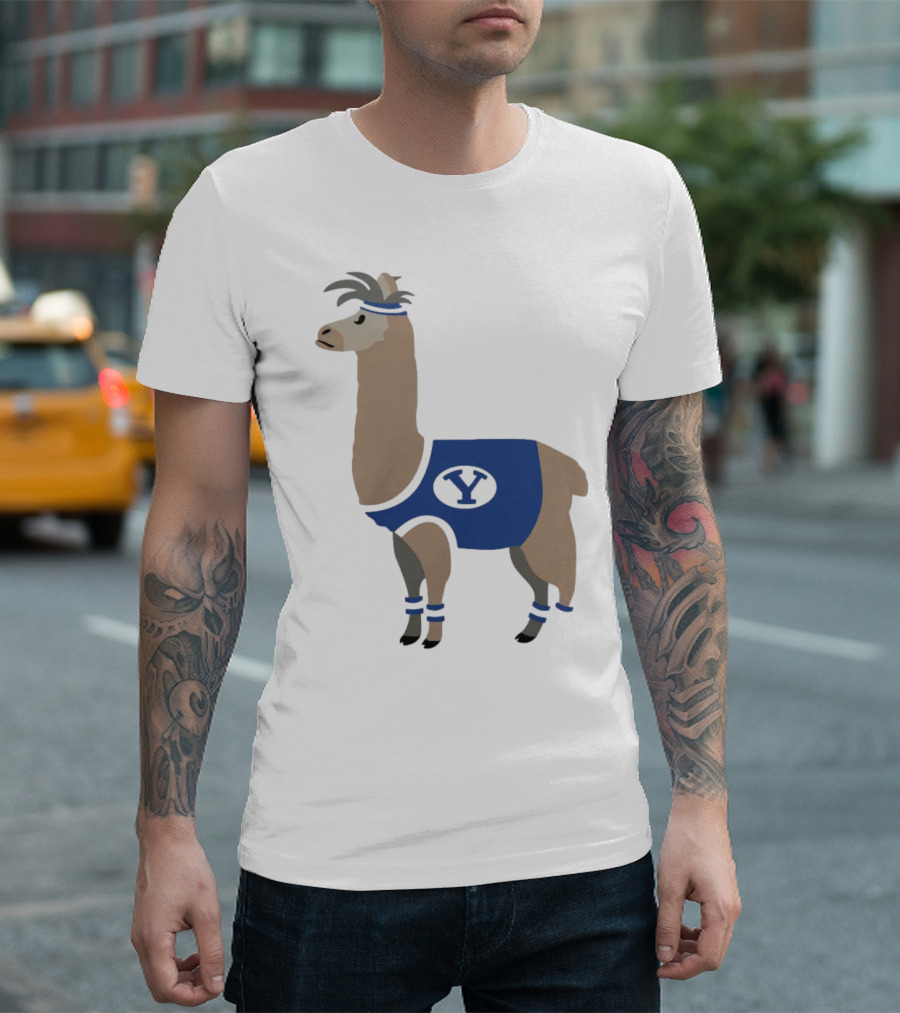 Oval Y Llama BYU Brigham Supply Company Sports T-Shirt