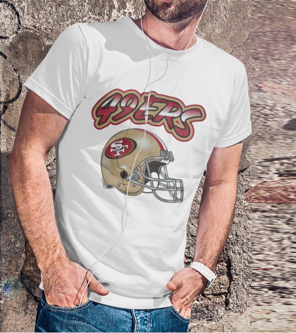 49ers SF Gold Helmet Red Outline Toddler Grey Huddle Up T-Shirt