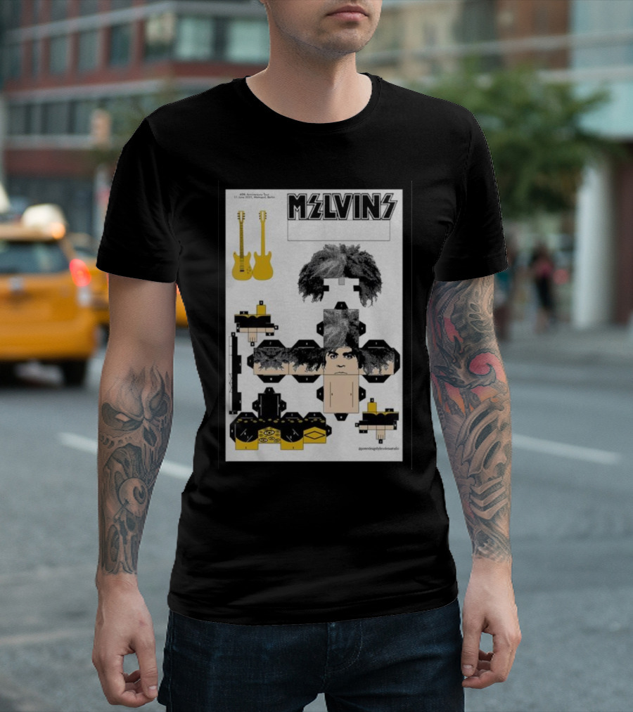 Melvins 40th Anniversary Edition Metropol Berlin 6.11.23 Guitar Origami Model T-Shirt